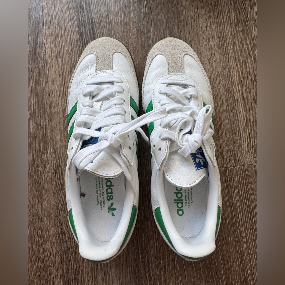 Adidas OG White and Green sambas
